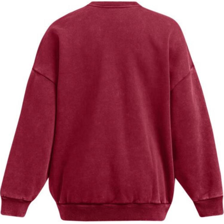 Under Armour Icon FW24 пуловер с круглым вырезом и заниженной линией плеч, модная толстовка с длинным рукавом, женская толстовка Flame-Red 1386486-625