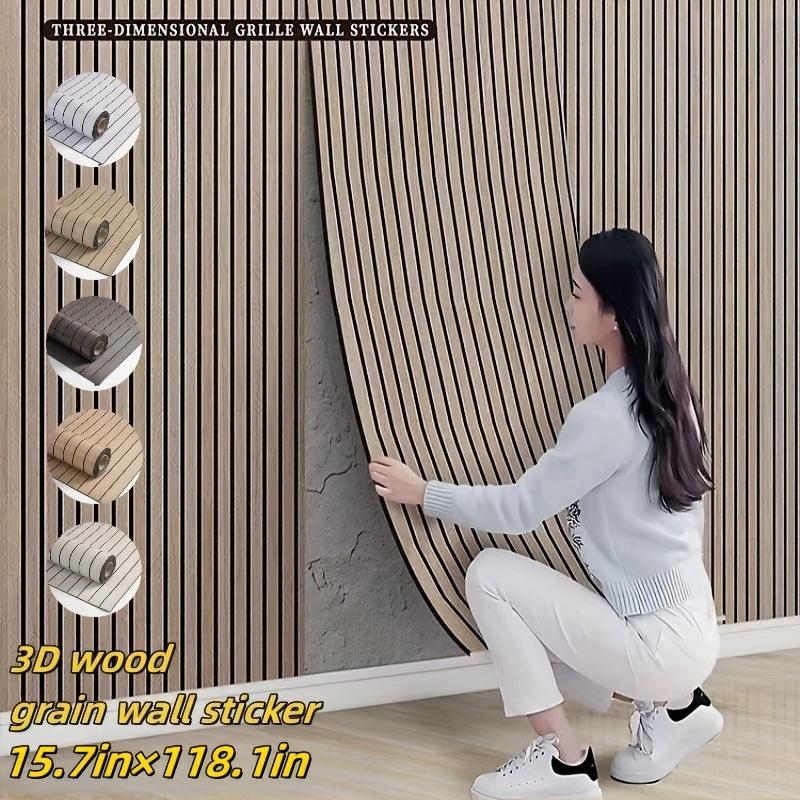 1 Roll Self-Adhesive 3D Wood Grain Vinyl Wall Panels-Easy To Install for Ceiling-Home Decor for Living Room,Bedroom,Restaurant