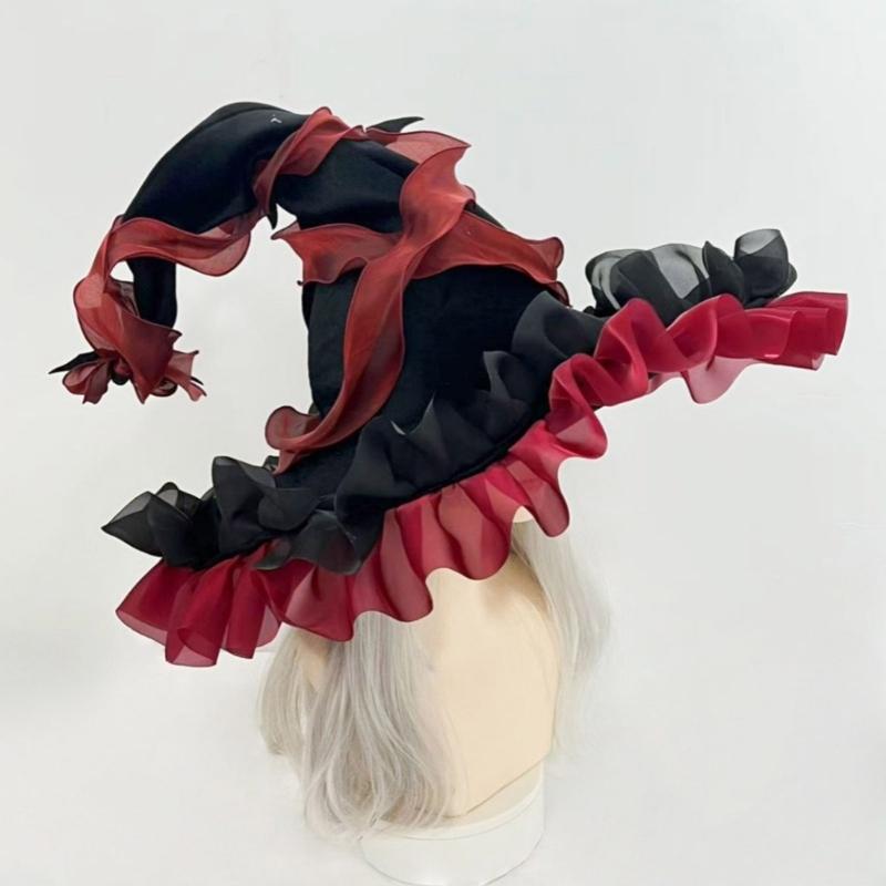 Регулируемая шляпа ведьмы, легкая, удобная ткань, эластичная лента для вечеринок на Хэллоуин, косплей-мероприятий и тематических собраний