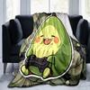 1pc Avocado Printing Lightweight Flannel Blanket, Comfortable and Warm Blanket, for Camping Sofa Bed and Couch Office, Gift