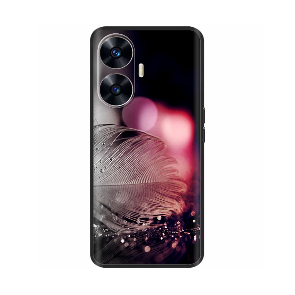 Чехол для Realme C55 C 55 4G Мягкий силиконовый задний чехол для OPPO Realme C55 RealmeC55 Задняя крышка телефона 6,72" Черный бампер ТПУ Para