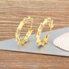 Nidin Gold/Silver Color Piercing Circle Charm Hoop Earrings Women Girls Party Wedding Engagement Trendy Punk Jewelry Gifts