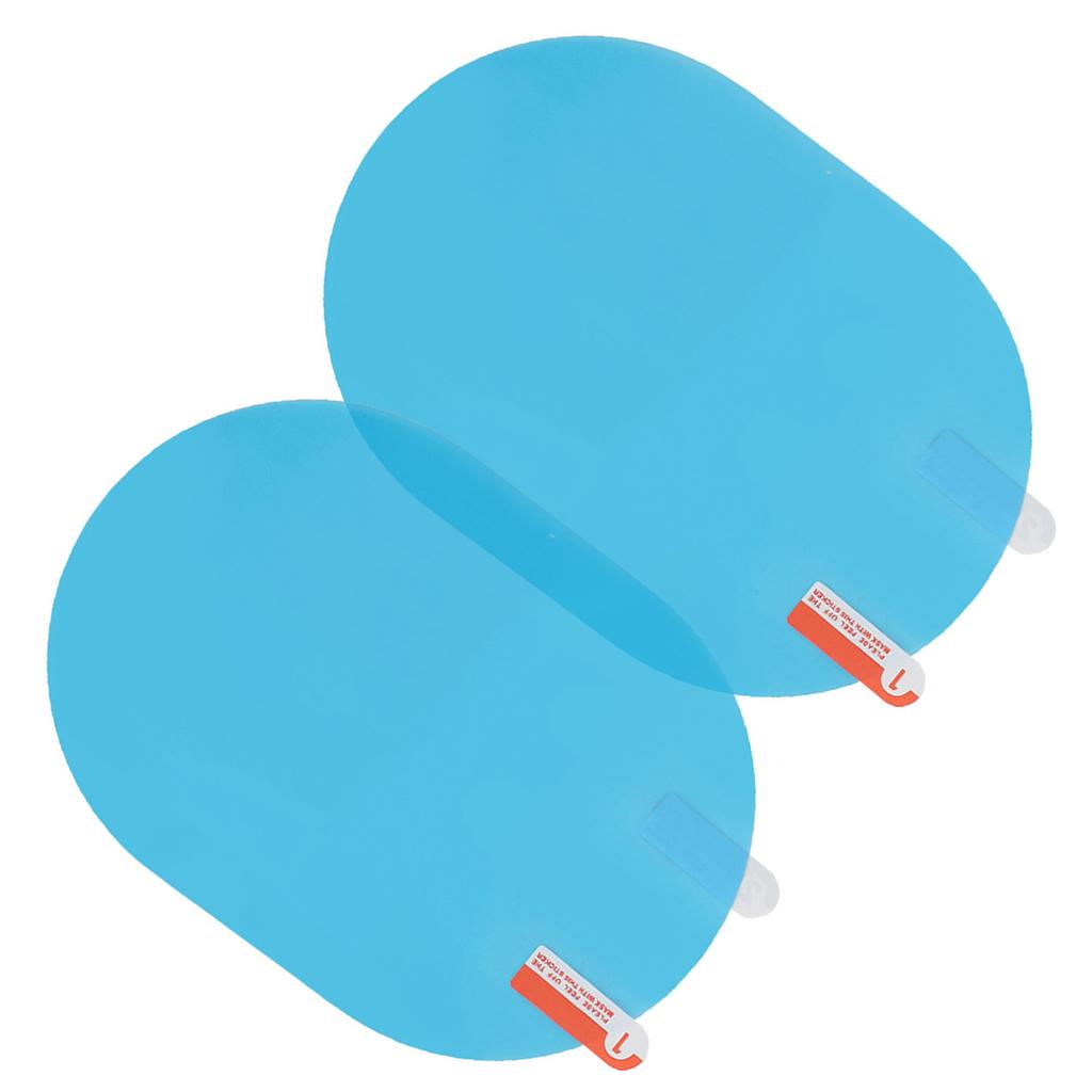 Car Rearview Mirror Rain Protective Film Anti Fog Rainproof Sticker 100x145mm Oval Blue