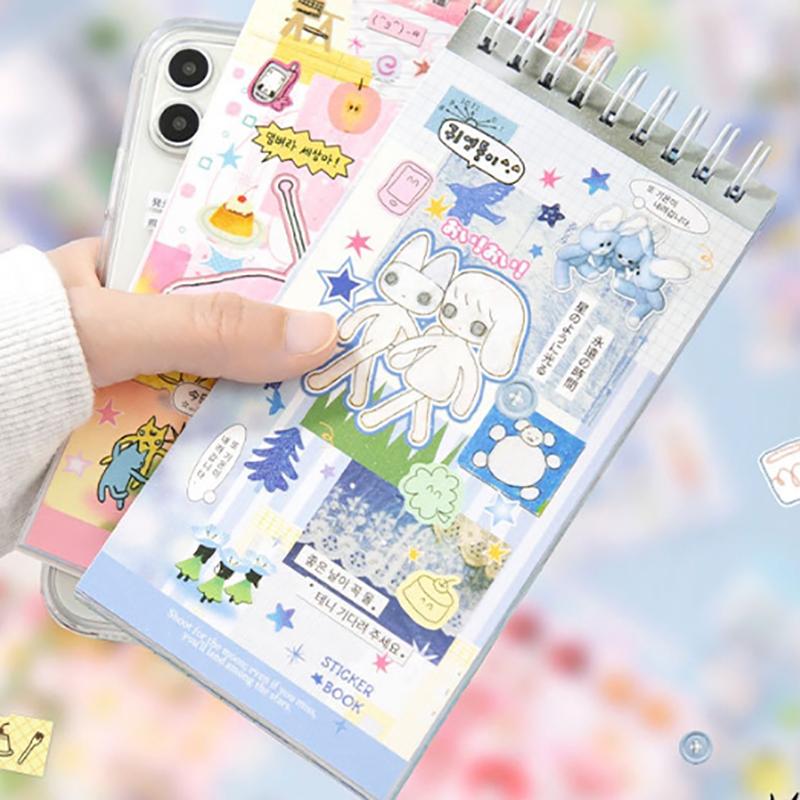 20 Sheets Ins Hand Account Stickers Scrapbooking Kawaii Stationery Cartoon Pet Sticker Book Diy Diary Decoration School Supply