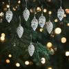 8Pcs Pinecone Christmas Tree Decorations Charm Pendants Decorative Xmas Balls Baubles for Window Wall Door Anniversary Indoor