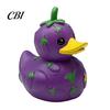 Solid Resin Statues Funny Orange Eggplant Duck Figurine, Fruit Vegetable Statue, Adorable Desk Whimsical Animal Sculptures Decor for Car Dashboard