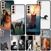 Running Horse Case for Samsung Galaxy S22 Ultra Phone Cover S21 S20 FE S10 S9 S8 Plus S10e S7 Edge Black Soft Silicone Cover