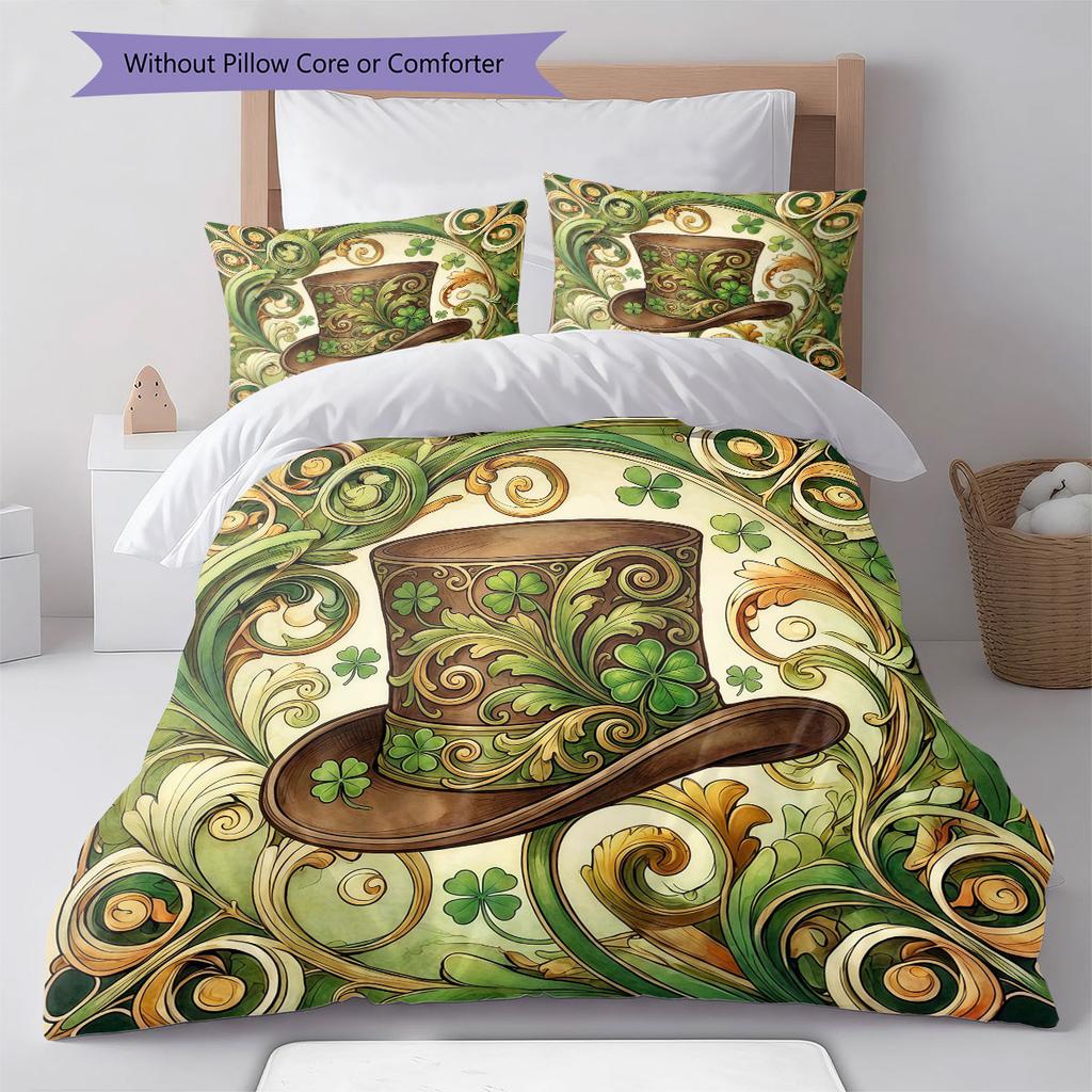 ChocolateFactory Pattern Bedding Quilt Set Quilt Cover Pillowcase Home Decoration Birthday Gift (1 * duvet cover + 2 * pillowcase, without core)