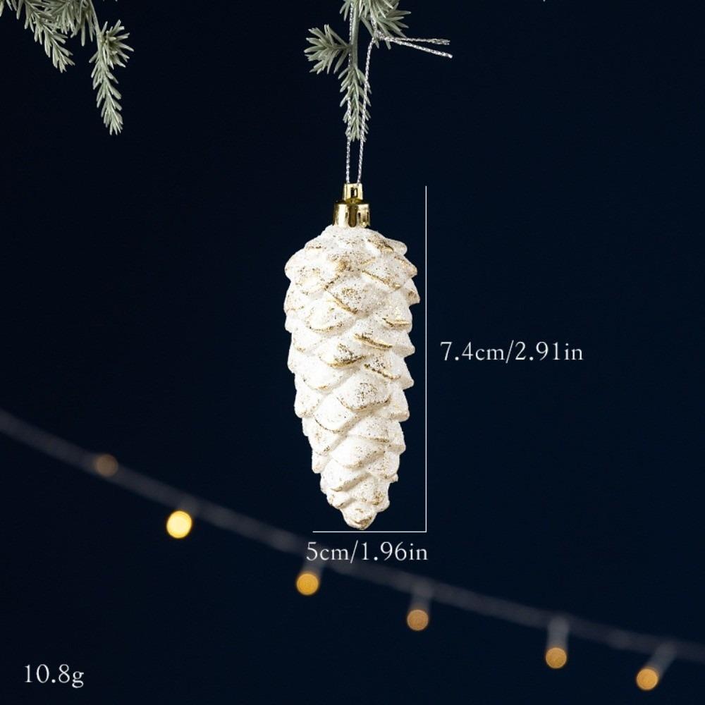 Assorted Shapes Xmas Hanging Pendants White Gold Holiday Decor Ornament Home Party Decor