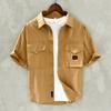 Japanese Style Cargo Short Sleeve Shirt Men Summer Fashion Men Tops Double Pockets Loose Shirt Pure Cotton Comfortable Men Clothing