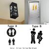 Entrance Bathroom Door Washroom Sign Poster Toilet Wall Stickers Woman & Man Mirror Surface Decal