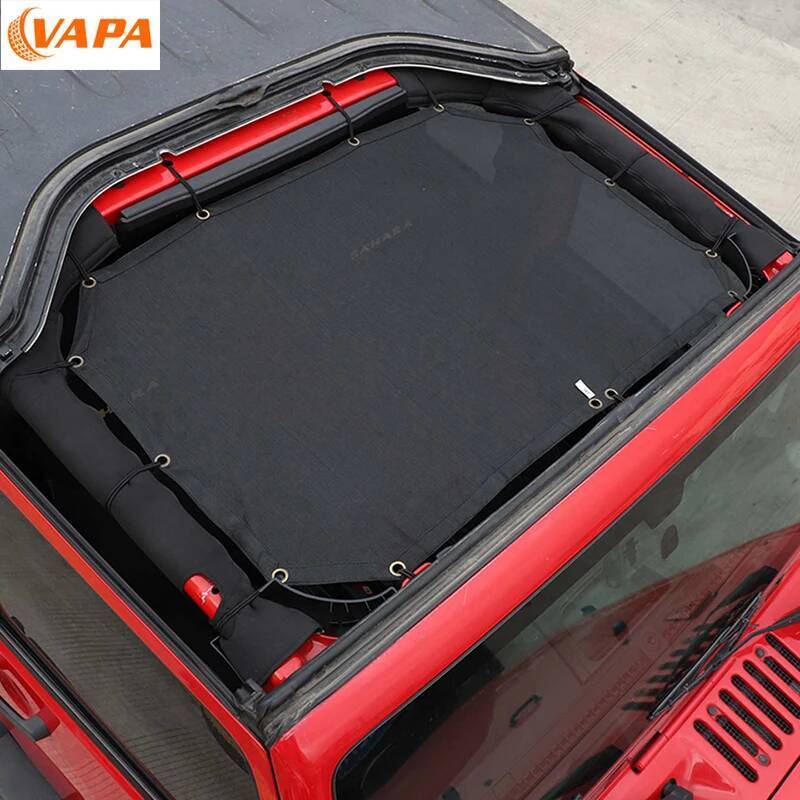Summer Sunshade Mesh Sun Shade Top Roof Sunblock Mesh Heat Shield Mesh for Jeep Wrangler JK 2007-2017 Exterior Accessories
