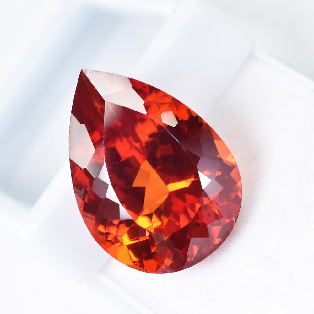 Natural Orange sapphire 10 Ct Pear Shape Loose Gemstone For Gift