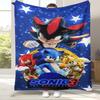 Ретро Мультяшное Игровое Фланелевое Одеяло S-Sonic, Ультра Мягкое Теплое Плюшевое Покрывало для Дома, Спальни, Кровати, Дивана, Походного Пикника, Подарок