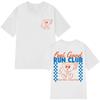 Feel Good Run Club Coffee Funny Graphic T-Shirt Men Women Harajuku T-Shirts Short-sleeved Cotton Loose Casual Oversized T-shirts