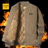 Men's Fashion Casual Warm Corduroy Outwear Men's Thick Cotton Jacket Coat Large Size New Autumn Winter Stand Collar Jacket