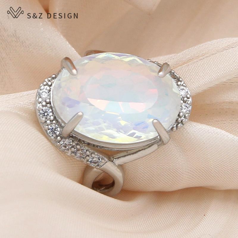 Модные кольца цвета розового золота овальной формы с кристаллами в форме яйца для женщин, свадебные кольца с фианитом, модные ювелирные изделия, подарок