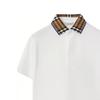 Burberry Детская футболка, клетчатая рубашка-поло из хлопка, белая, для детей, артикул 80731601
