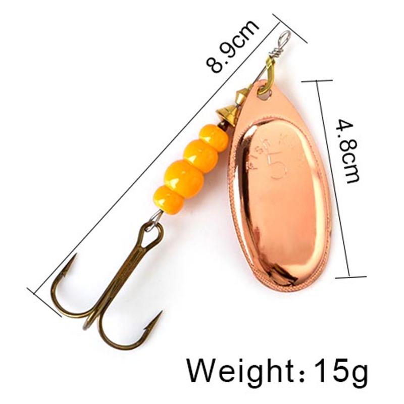 FISH KING Spinner Bait 3,9 г, 4,6 г, 7,4 г, 10,8 г, 15 г, приманки для ложки, металлические приманки для щуки с тройными крючками, искусственная приманка для окуня, рыболовная приманка