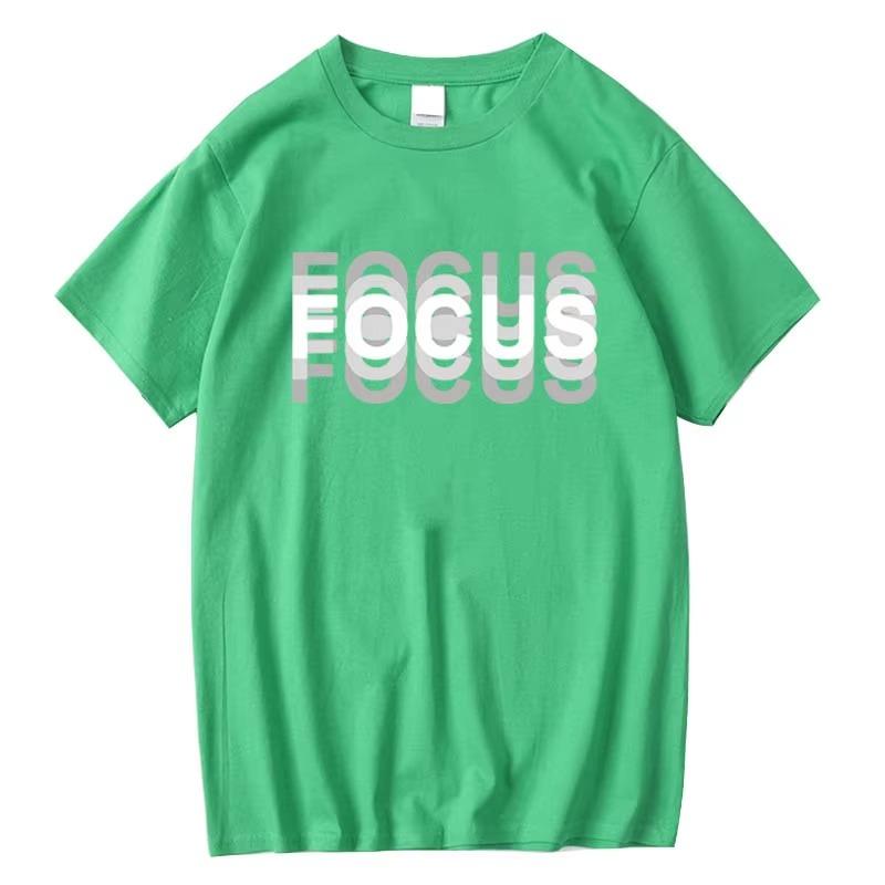 Summer Men's Blend High Quality Casual Sports Loose Oversized Funny Focus Print Round Neck Short Sleeved T-shirt Tops