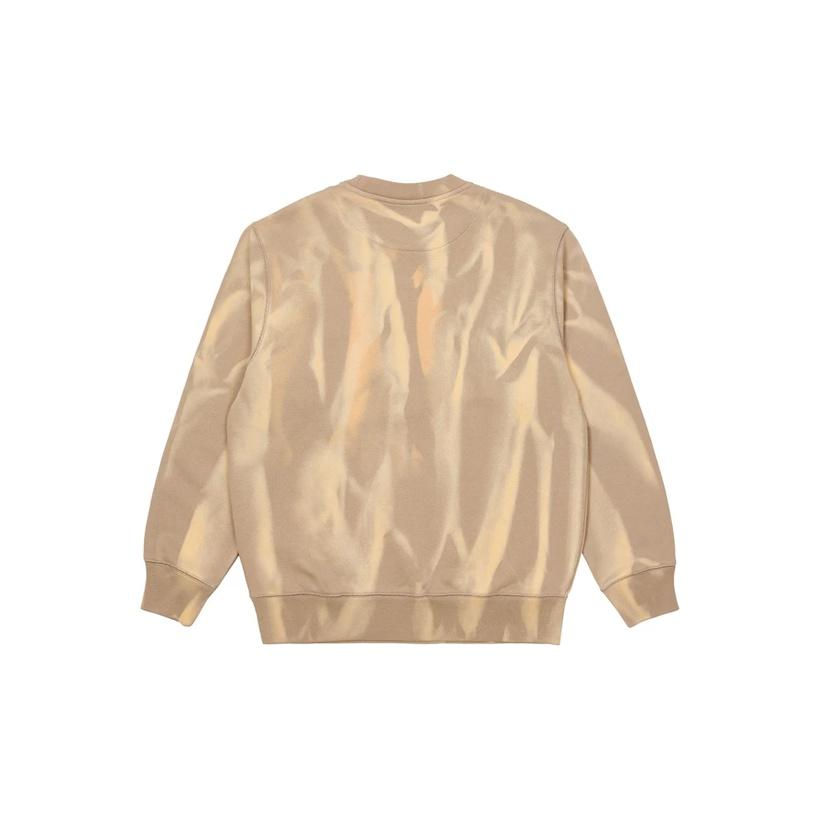 Palace Спортивная толстовка с круглым вырезом и надписью Try-Dye, унисекс, бежевая толстовка P20CS014