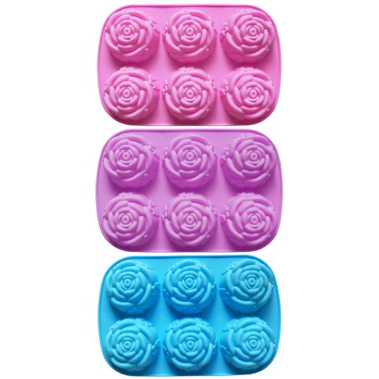 Форма для торта гибкая антипригарная в форме цветка розы силиконовая форма 6 сеток шоколад