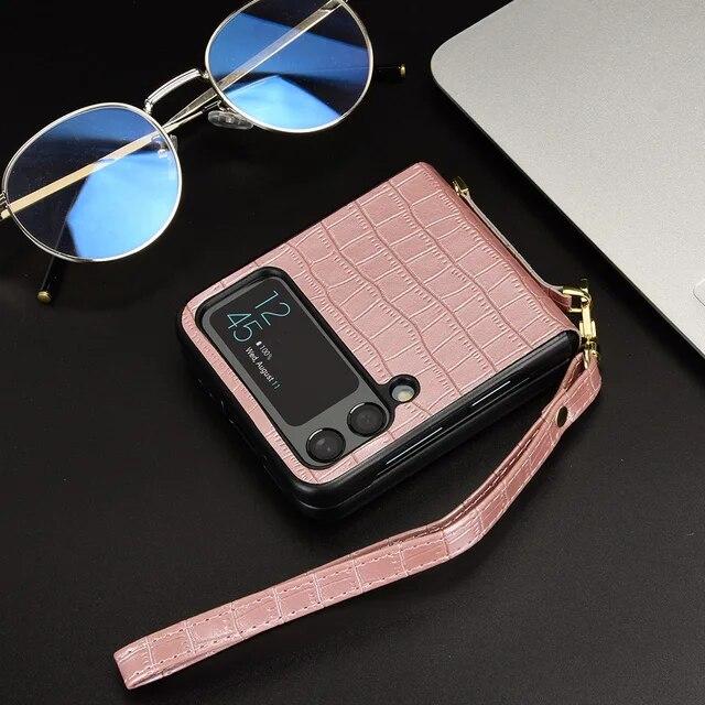 Роскошный кожаный чехол-кошелек с защитой от падения для Samsung Galaxy Z Flip 4 5 5G Flip5 Flip4 Flip3 Flip 3, чехол для телефона с защитой от падения