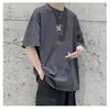 New Short-Sleeved T-shirt Men's Summer Korean Style Trendy Simple Half Sleeve Top Hong Kong Style Loose Casual Fashion Brand T-shirt