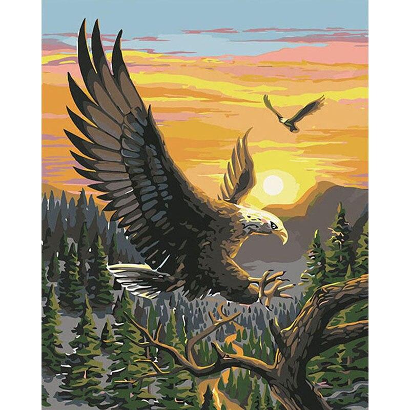 5D DIY Алмазная картина Орел Алмазная вышивка Животные Вышивка крестиком Стразы Полный круглый дрель Ремесла Домашний Декор Подарок