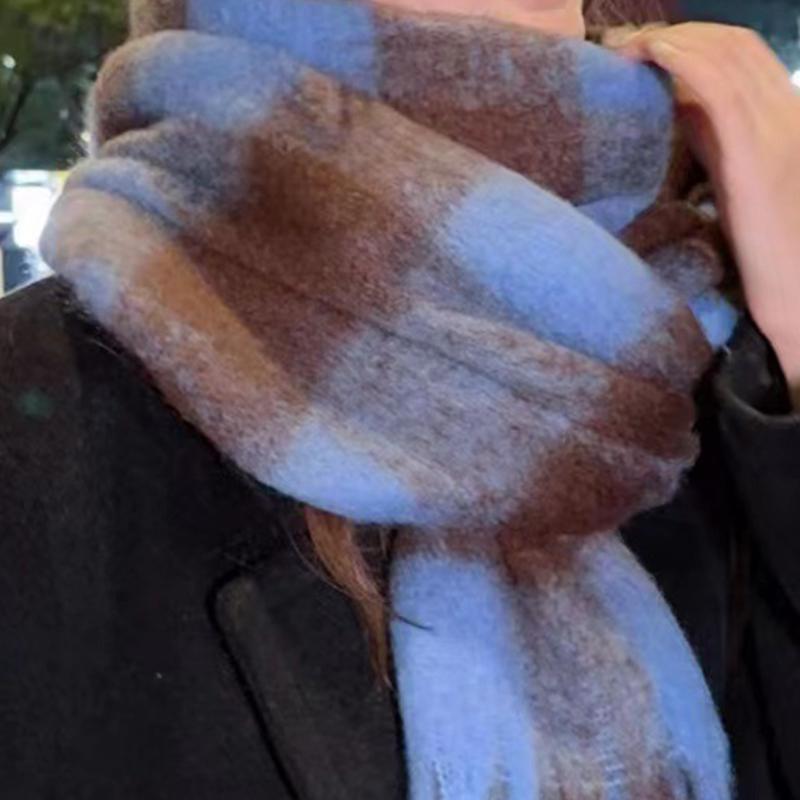 Women'S Winter Thickened Versatile Cashmere Shawl Warm Solid Color Scarf