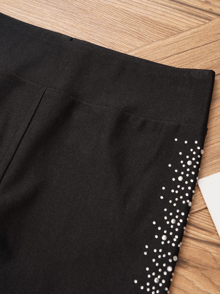 Штаны для фигурного катания, тренировочная одежда для девочек, детские леггинсы для катания на коньках с блестящими стразами