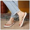 Woman Trend Newest Summer Gold Gold Buckle Women Slipper Fashion Slip on Ladies Flip Flops Flat Heel Outdoor Casual Sandals