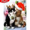 Full Square Diamond Painting Christmas New Arrival Diamond Embroidery Cat Mosaic Animal New Year's Gift Craft Kit