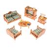 1:12 Dollhouse Miniature Dining Table Chair Sofa Tea Table Tv Cabinet Set Model Doll Furniture Decor Micro Scene Prop Toy