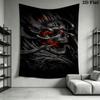 Dark Skull Artwork Fiery Eyes Intricate Design Tapestry Fashion Print Background Cloth Homestay Soft Decoration Tapestry Work Of Art