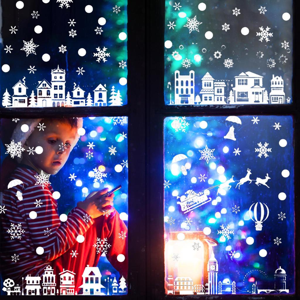 Christmas Decoration Static Stickers Cross-border House Stickers Snowflakes Shopping Mall Window Glass Stickers