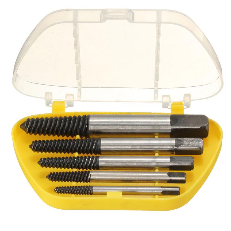 Набор из 5 экстракторов для винтов, направляющая для сверла, инструмент для удаления сломанных и поврежденных болтов, легкий выход