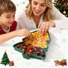 Christmas Platter Snowman Tree with Lid Christmas Platters Snack Serving Tray for Cookie Candy Dessert Cheese Fruit Charcuterie