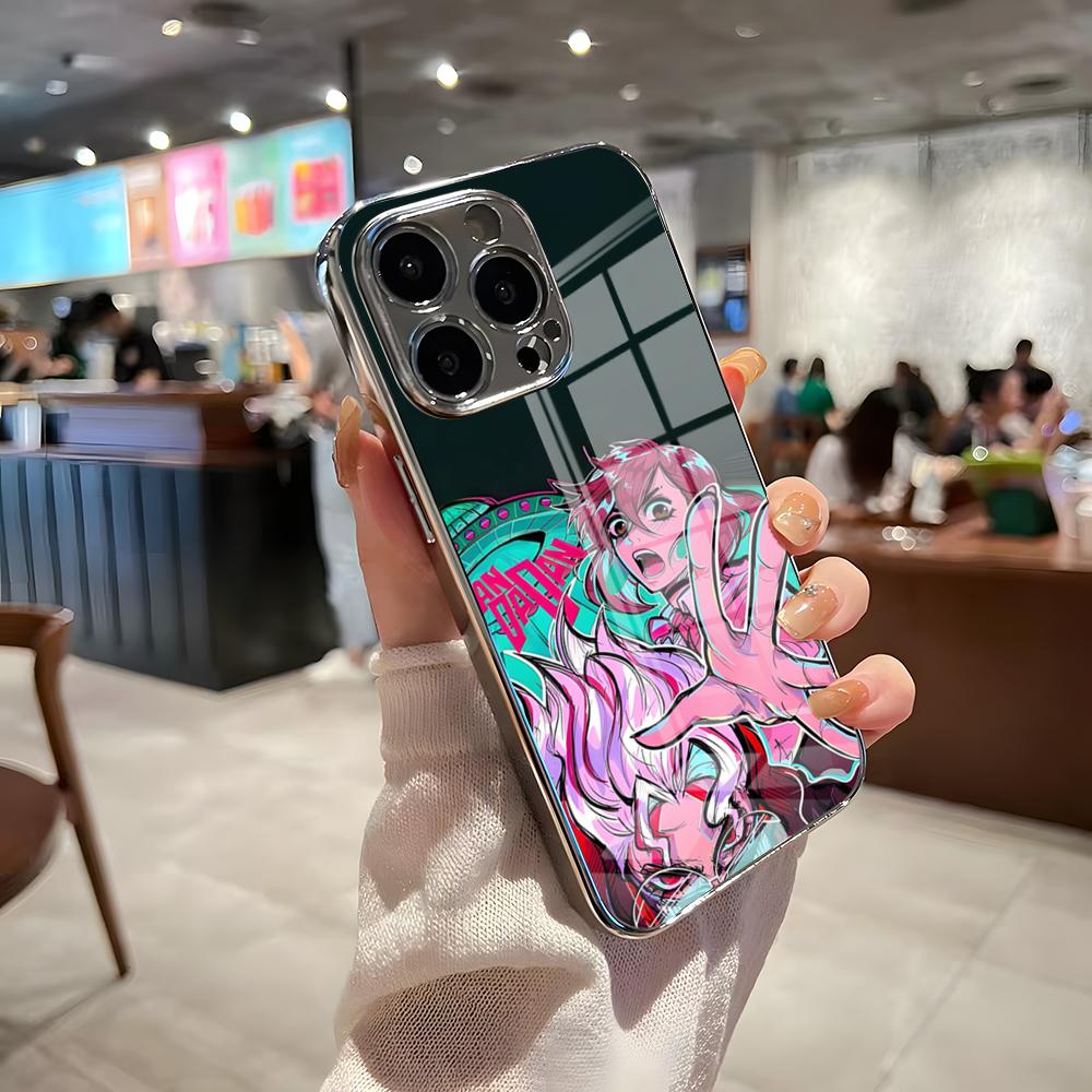 Чехол для телефона Аниме Dandadan Для IPhone 17 Pro Max 15 Pro 16 14 Plus 12 13 Mini 11 Pro Ударопрочный Электроокрашенный Стеклянный Чехол
