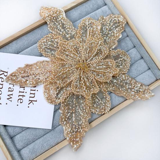 Yousheng 3D Цветочная Аппликация Корсаж Декор из Бисера и Пайеток Многослойный Декор для Свитера, Платья, Блузки, DIY Нашивка для Шитья, Аксессуары для Одежды