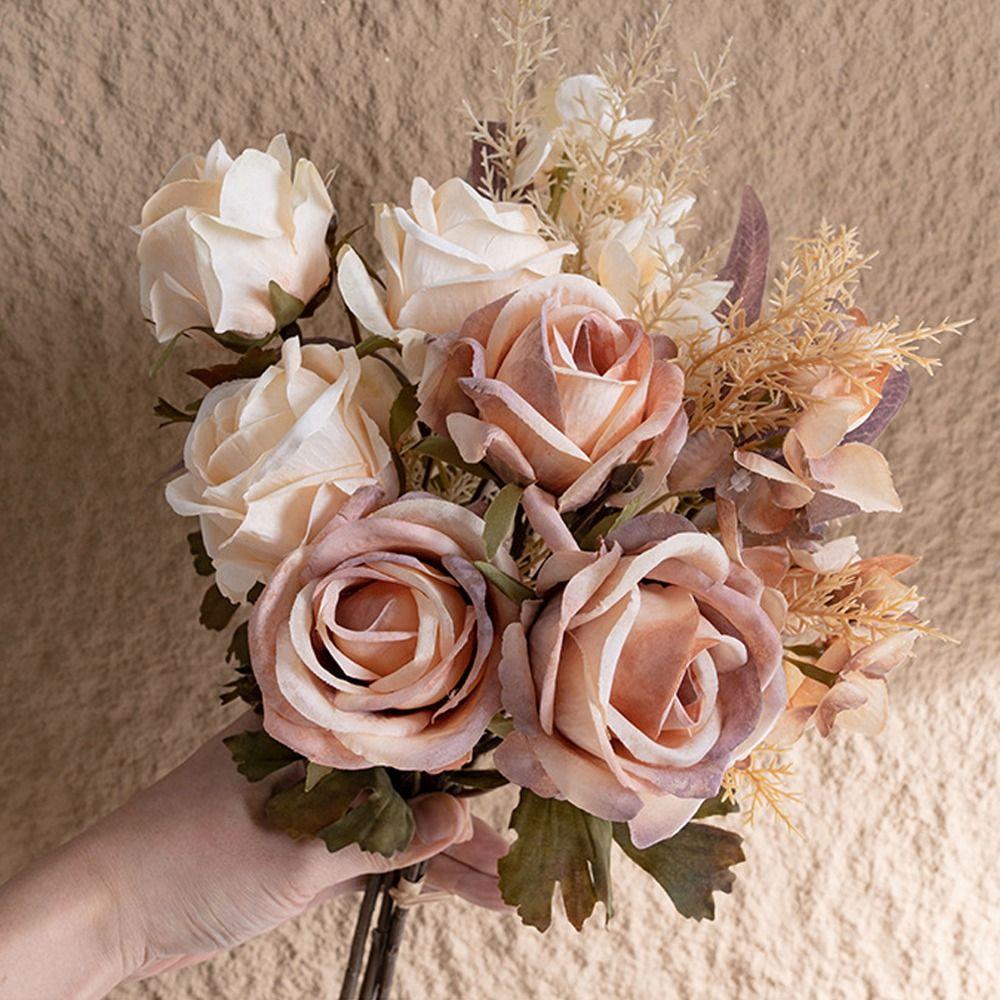 Роскошные шелковые розы Элегантные искусственные растения Букет искусственных роз Гостиная Рабочий стол