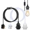 1-Pack 2/3M EU/UK Plug In Pendant Light Extension Hanging Lantern Cord Cable with On/Off Switch Control Lamp Fit E27 Socket