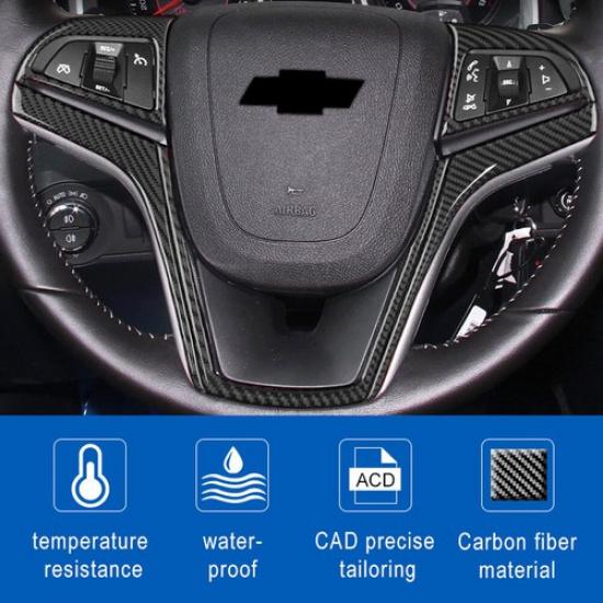 Carbon Fiber Interior Steering Wheel Cover Trim For Chevrolet Camaro 2010-2015