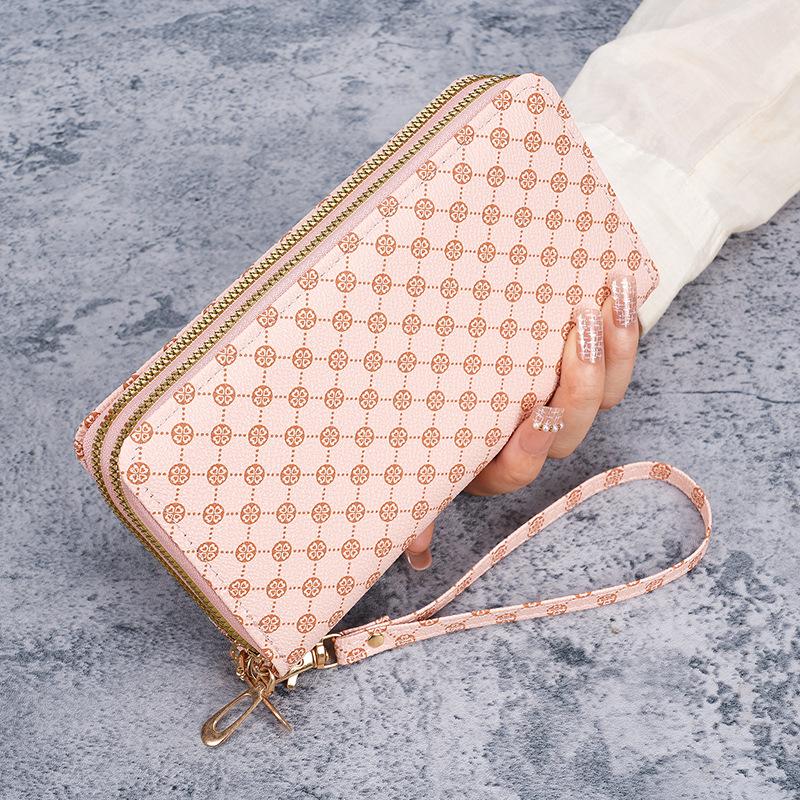 Women's Floral Fabric Wallet & Phone Clutch: Multi-functional Card Holder, Coin Purse, Money Clip with Zipper.