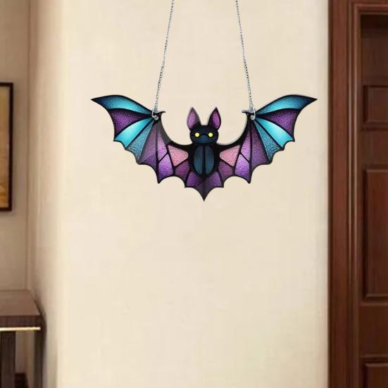 Halloween Bat Acrylic Window Hanging Gothic Bat Hanging Ornament Bat Hanger Pendant Spooky Bat Decor Home Car Ornament