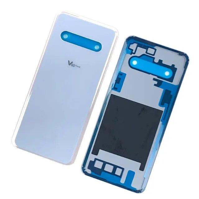 Стеклянная задняя крышка для LG V60 ThinQ 5G, задняя крышка корпуса, крышка батарейного отсека, задняя крышка с заменой объектива камеры