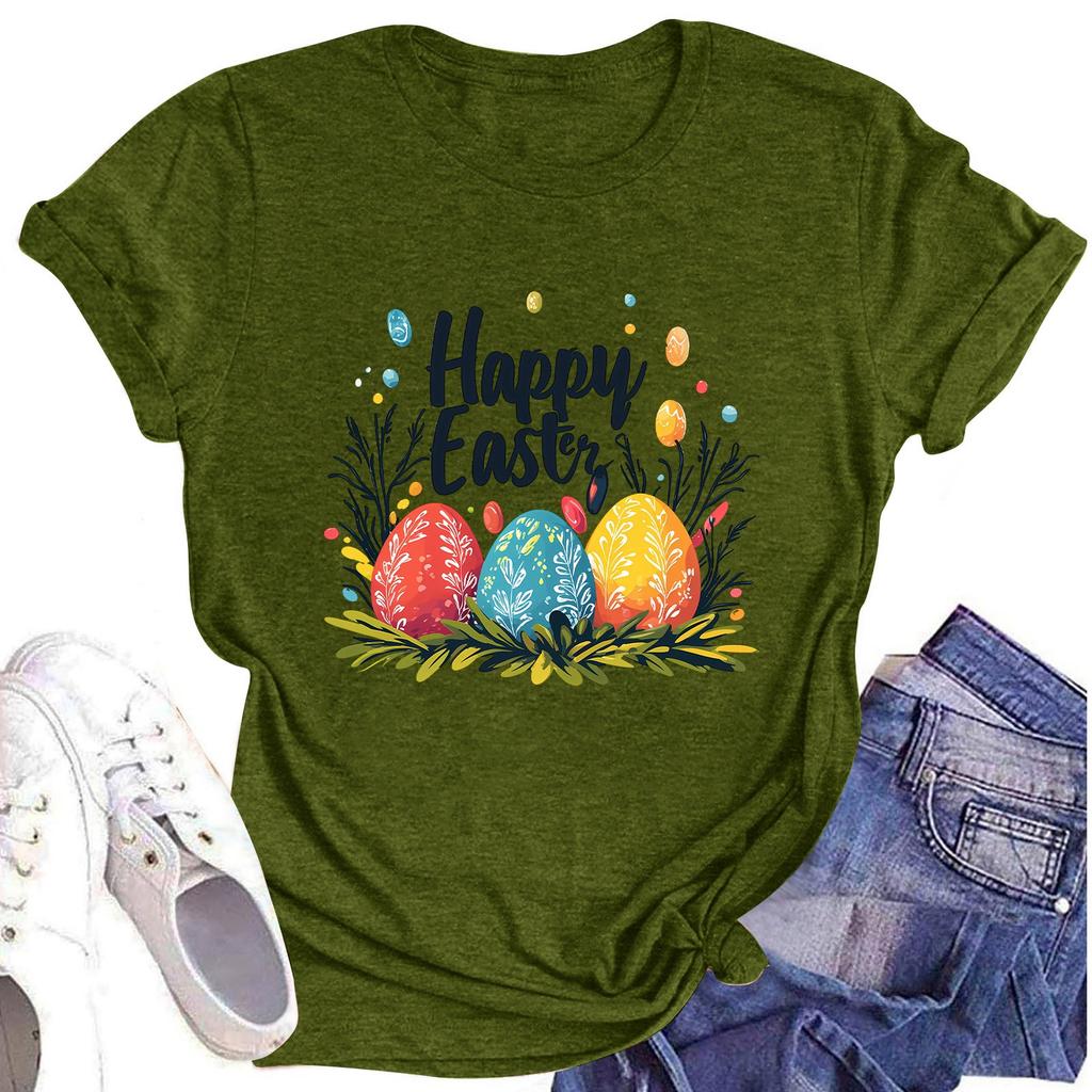 Женский топ с круглым вырезом, повседневный принт, футболка с короткими рукавами