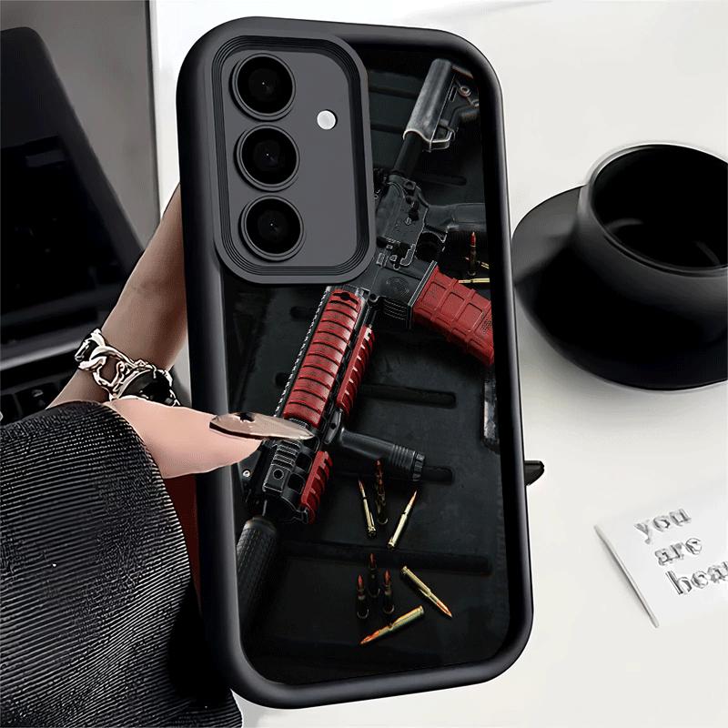 Чехол для телефона для Samsung Galaxy S26 S25 Ultra S24 FE Золотой Пули AK47 Пистолет Гильза S23 Plus S22 + S21 S20 5G Мягкий Силикон F