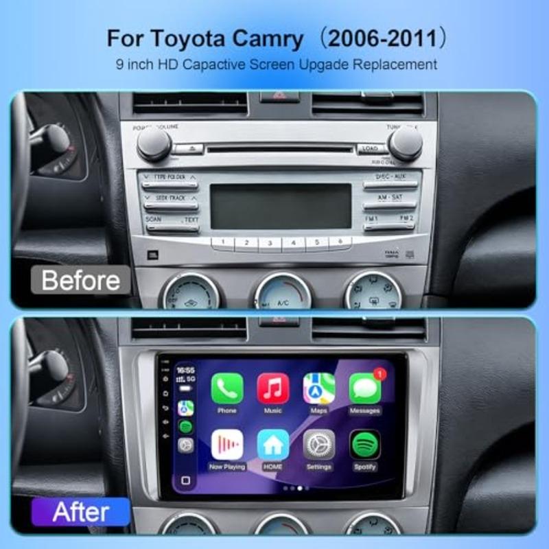 Обновление автомагнитолы для Toyota Camry 2006-2011: 64 ГБ памяти, 9-дюймовая головная магнитола на Android 13, Беспроводной CarPlay/Android Auto, 108