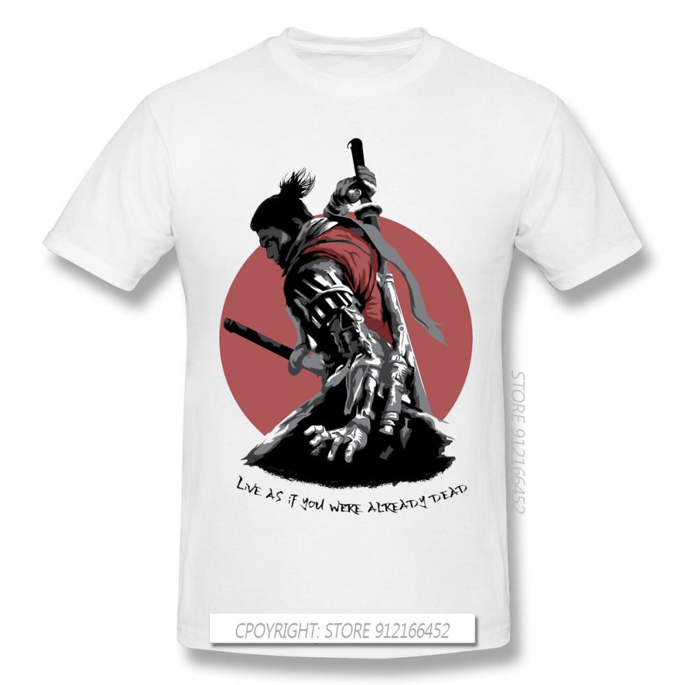 Крутая черная футболка Sekiro Shadows Die Twice Волк Сенгоку Куро Игра Мужская Футболки Футболка Чистый хлопок Оверсайз Короткий рукав - Мужские'...